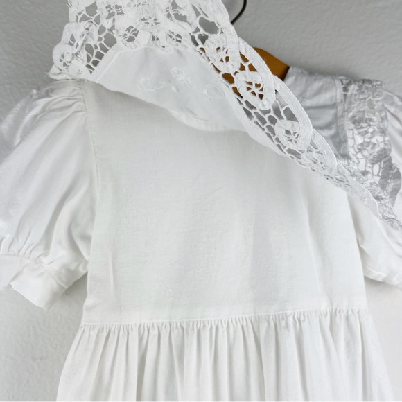 Vintage Allison Rose White Dress Eyelet Lace Bib Collar Size 2T - Picture 12 of 12